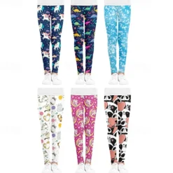 Girls' 3D Cartoon Pants Leggings Spring Fall Active Basic Kids 4 years+ Outdoor Casual Daily Regular Fit