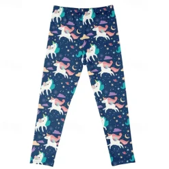 Girls' 3D Cartoon Pants Leggings Spring Fall Active Basic Kids 4 years+ Outdoor Casual Daily Regular Fit