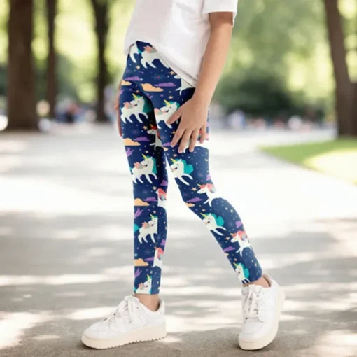 Girls' 3D Cartoon Pants Leggings Spring Fall Active Basic Kids 4 years+ Outdoor Casual Daily Regular Fit