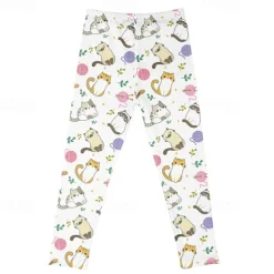 Girls' 3D Cartoon Pants Leggings Spring Fall Active Basic Kids 4 years+ Outdoor Casual Daily Regular Fit