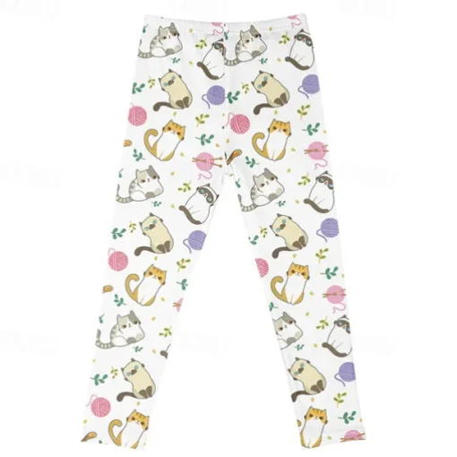Girls' 3D Cartoon Pants Leggings Spring Fall Active Basic Kids 4 years+ Outdoor Casual Daily Regular Fit