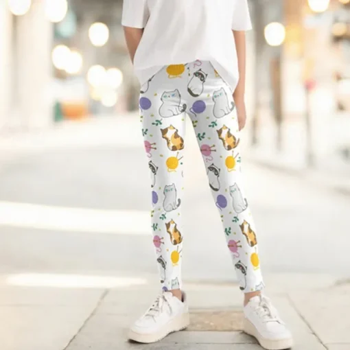 Girls' 3D Cartoon Pants Leggings Spring Fall Active Basic Kids 4 years+ Outdoor Casual Daily Regular Fit
