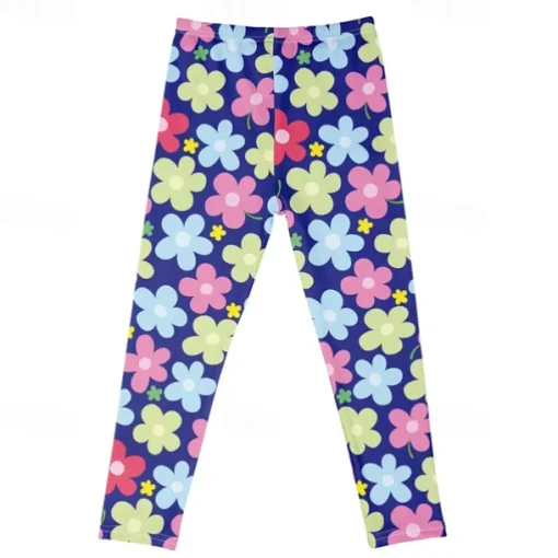 Girls' 3D Cartoon Pants Leggings Spring Fall Active Basic Kids 4 years+ Outdoor Casual Daily Regular Fit