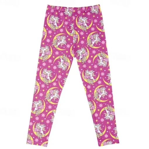 Girls' 3D Cartoon Pants Leggings Spring Fall Active Basic Kids 4 years+ Outdoor Casual Daily Regular Fit