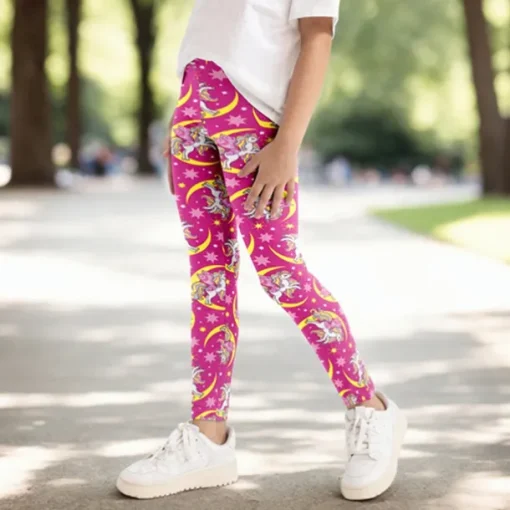 Girls' 3D Cartoon Pants Leggings Spring Fall Active Basic Kids 4 years+ Outdoor Casual Daily Regular Fit
