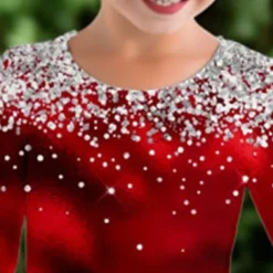 Girls' 3D Color Gradient Dress Long Sleeve 3D Print Fall Winter Vacation Sports & Outdoor Daily Cute Casual Beautiful Kids 3-12 Years Casual Dress A Line Dress Above Knee Regular Fit