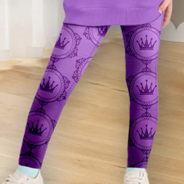 Girls' 3D Crown Sweatshirt & Legging Set Pink Long Sleeve 3D Print Spring Fall Active Fashion Daily Kids 3-12 Years Crew Neck Outdoor Vacation Date Regular Fit