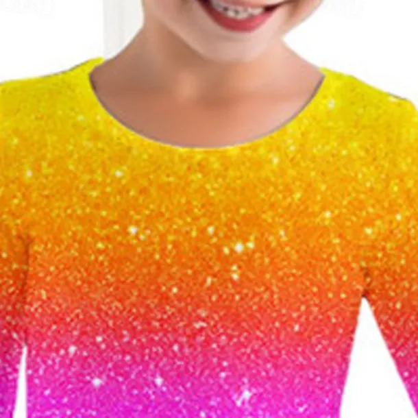 Girls' 3D Floral Rainbow Dress Pink Long Sleeve 3D Print Fall Winter Vacation Sports & Outdoor Daily Cute Casual Beautiful Kids 3-12 Years Casual Dress A Line Dress Above Knee Regular Fit