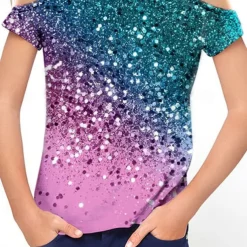 Girls' 3D Gradient T shirt Short Sleeve 3D Print Summer Spring Active Fashion Cute Kids 3-12 Years Outdoor Daily Regular Fit