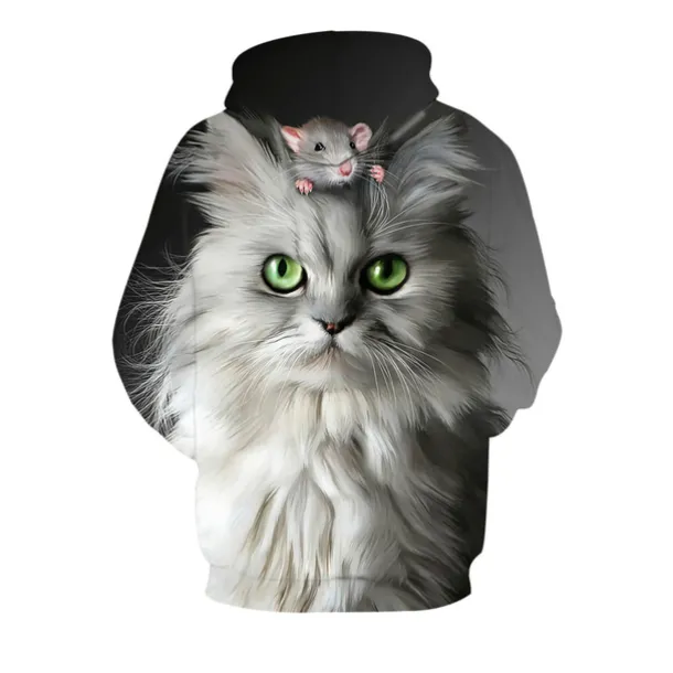 Girls' 3D Graphic Animal Cat Hoodie & Sweatshirt Long Sleeve 3D Print Active Kids School