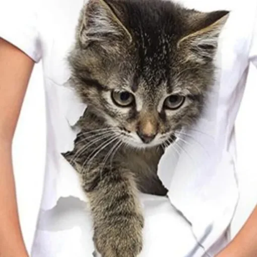 Girls' 3D Graphic Animal Cat T shirt Tee Short Sleeve 3D Print Active Cute Kids 3-12 Years