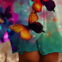 Girls' 3D Graphic Butterfly Dress Long Sleeve 3D Print Summer Spring Fall Vacation Sports & Outdoor Daily Cute Casual Beautiful Kids 3-12 Years Casual Dress A Line Dress Above Knee Regular Fit