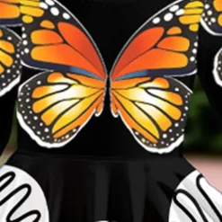 Girls' 3D Graphic Butterfly Dress Long Sleeve 3D Print Summer Fall Sports & Outdoor Daily Holiday Cute Casual Beautiful Kids 3-12 Years Casual Dress A Line Dress Above Knee Polyester Regular Fit