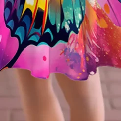 Girls' 3D Graphic Butterfly Dress Long Sleeve 3D Print Summer Fall Vacation Sports & Outdoor Daily Cute Casual Beautiful Kids 3-12 Years Casual Dress A Line Dress Above Knee Regular Fit