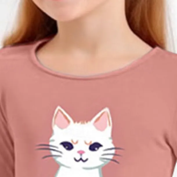 Girls' 3D Graphic Cartoon Cat Dress Long Sleeve 3D Print Summer Spring Fall Vacation Sports & Outdoor Daily Cute Casual Beautiful Kids 3-12 Years Casual Dress A Line Dress Above Knee Regular Fit