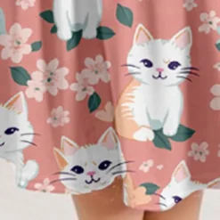 Girls' 3D Graphic Cartoon Cat Dress Long Sleeve 3D Print Summer Spring Fall Vacation Sports & Outdoor Daily Cute Casual Beautiful Kids 3-12 Years Casual Dress A Line Dress Above Knee Regular Fit