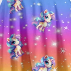 Girls' 3D Graphic Cartoon Unicorn Dress Long Sleeve 3D Print Summer Fall Vacation Sports & Outdoor Daily Cute Casual Beautiful Kids 3-12 Years Casual Dress A Line Dress Above Knee Regular Fit