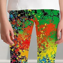 Girls' 3D Graphic Color Block Rainbow Leggings Summer Spring Active Cute Streetwear Kids 3-12 Years Outdoor Street Sport Slim