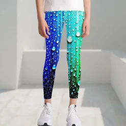 Girls' 3D Graphic Star Leggings Summer Spring Active Cute Streetwear Kids 3-12 Years Outdoor Street Sport Slim
