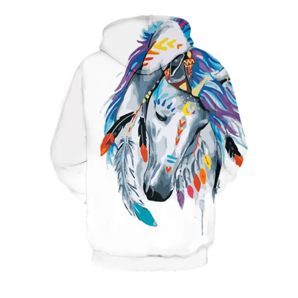 Girls' 3D Horse Hoodie Long Sleeve 3D Print Fall Winter Active Kids 3-12 Years Outdoor Daily