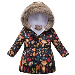 Girls' 3D Kids Puffer Jacket Butterfly Fox Coat Down Coat Puffer Jacket Long Sleeve Fall Winter Active Streetwear Kids 3-10 Years Vacation Street Regular Fit