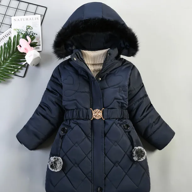 Girls' 3D Kids Puffer Jacket Plain Coat Down Coat Puffer Jacket Long Sleeve Fall Winter Basic Kids 2-8 Years Street Regular Fit