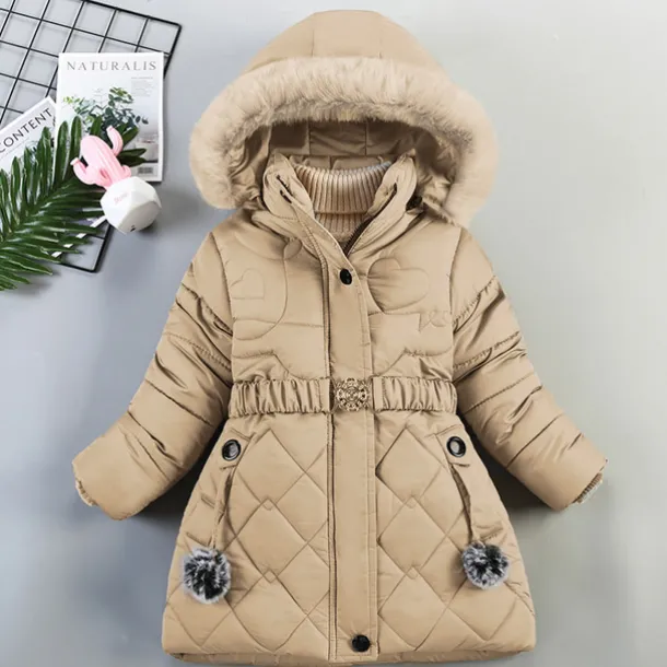 Girls' 3D Kids Puffer Jacket Plain Coat Down Coat Puffer Jacket Long Sleeve Fall Winter Basic Kids 2-8 Years Street Regular Fit