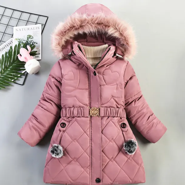 Girls' 3D Kids Puffer Jacket Plain Coat Down Coat Puffer Jacket Long Sleeve Fall Winter Basic Kids 2-8 Years Street Regular Fit