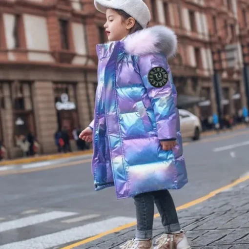 Girls' 3D Kids Puffer Jacket Letter Down Coat Puffer Jacket Long Sleeve Fall Winter Active Adorable Kids 4-13 Years Daily Regular Fit