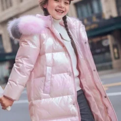 Girls' 3D Kids Puffer Jacket Letter Down Coat Puffer Jacket Long Sleeve Fall Winter Active Adorable Kids 4-13 Years Daily Regular Fit