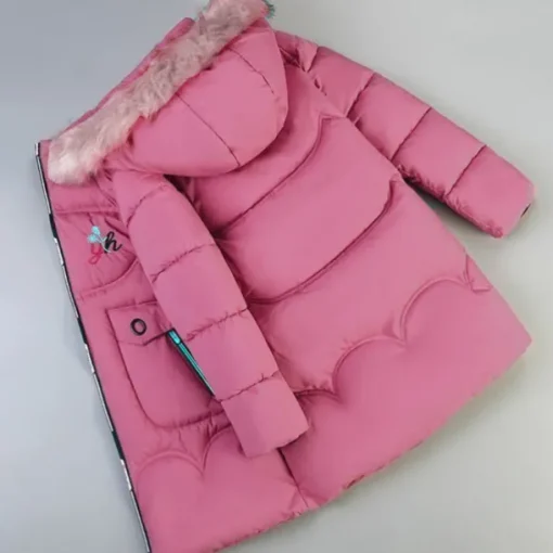 Girls' 3D Kids Puffer Jacket Plain Down Coat Parka Puffer Jacket Long Sleeve Winter Cute Adorable Kids 10-13 Years Regular Fit