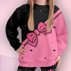 Girls' 3D Letter Sweatshirt & Legging Set Set Long Sleeve 3D Print Fall Winter Active Fashion Daily Kids 4-12 Years Crew Neck Outdoor Vacation Date Regular Fit