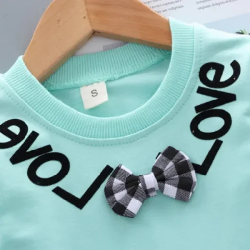 Girls' 3D Plaid Letter Clothing Set Long Sleeve Fall Basic Toddler 1-3 Years School Outdoor Indoor Regular Fit