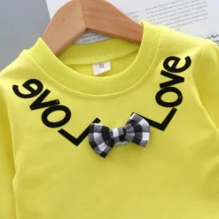 Girls' 3D Plaid Letter Clothing Set Long Sleeve Fall Basic Toddler 1-3 Years School Outdoor Indoor Regular Fit