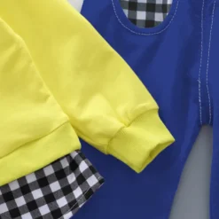 Girls' 3D Plaid Letter Clothing Set Long Sleeve Fall Basic Toddler 1-3 Years School Outdoor Indoor Regular Fit