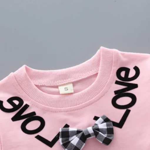 Girls' 3D Plaid Letter Clothing Set Long Sleeve Fall Basic Toddler 1-3 Years School Outdoor Indoor Regular Fit