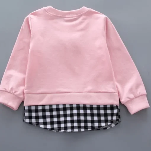 Girls' 3D Plaid Letter Clothing Set Long Sleeve Fall Basic Toddler 1-3 Years School Outdoor Indoor Regular Fit