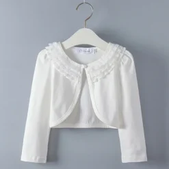 Girls' 3D Plain Coat Long Sleeve Summer Spring Active Cute Kids 2-12 Years Street Daily Regular Fit