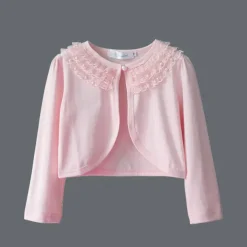 Girls' 3D Plain Coat Long Sleeve Summer Spring Active Cute Kids 2-12 Years Street Daily Regular Fit