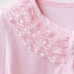 Girls' 3D Plain Coat Long Sleeve Summer Spring Active Cute Kids 2-12 Years Street Daily Regular Fit