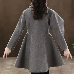 Girls' 3D Plain Coat Long Sleeve Fall Winter Active Cute Streetwear Kids 3-12 Years Vacation Street Regular Fit