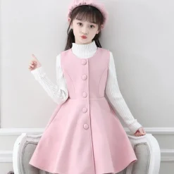 Girls' 3D Plain Coat Long Sleeve Fall Winter Cute Adorable Kids 3-12 Years Daily Regular Fit