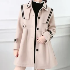 Girls' 3D Plain Trench Coat Long Sleeve Spring Fall Cute Sport Kids 4-13 Years School Daily Regular Fit