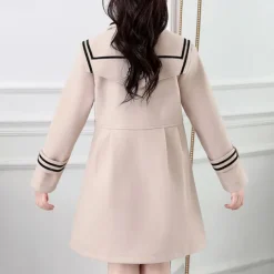 Girls' 3D Plain Trench Coat Long Sleeve Spring Fall Cute Sport Kids 4-13 Years School Daily Regular Fit