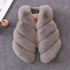 Girls' 3D Plain Vest Sleeveless Winter Active Cute Kids 2-8 Years Regular Fit