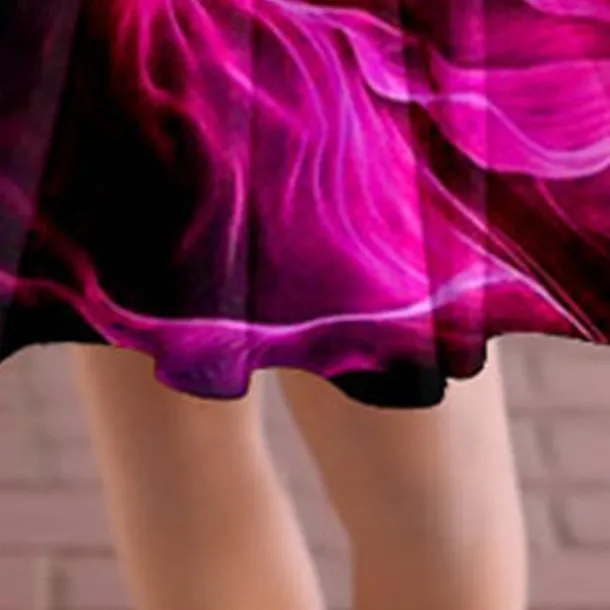 Girls' 3D Rose Dress Long Sleeve 3D Print Fall Winter Vacation Sports & Outdoor Daily Cute Casual Beautiful Kids 3-12 Years Casual Dress A Line Dress Above Knee Regular Fit