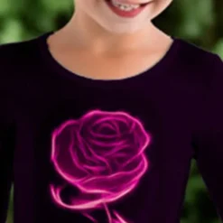 Girls' 3D Rose Dress Long Sleeve 3D Print Fall Winter Vacation Sports & Outdoor Daily Cute Casual Beautiful Kids 3-12 Years Casual Dress A Line Dress Above Knee Regular Fit