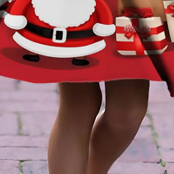 Girls' 3D Santa Claus Elk Christmas Dress Dress Snowflake Dress Long Sleeve 3D Print Fall Winter Vacation Sports & Outdoor Daily Cute Casual Beautiful Kids 3-12 Years Casual Dress A Line Dress Above