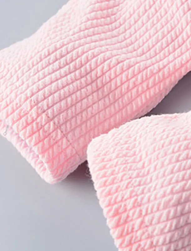 Girls' 3D Solid Color Clothing Set Long Sleeve Fall Winter Active Cute Basic Kids 1-5 Years Vacation Street Birthday Regular Fit