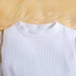 Girls' 3D Solid Color Plaid T-shirt & Skirt Long Sleeve Summer Cute Casual Toddler 4 years+ Crew Neck Outdoor Vacation Loose Fit